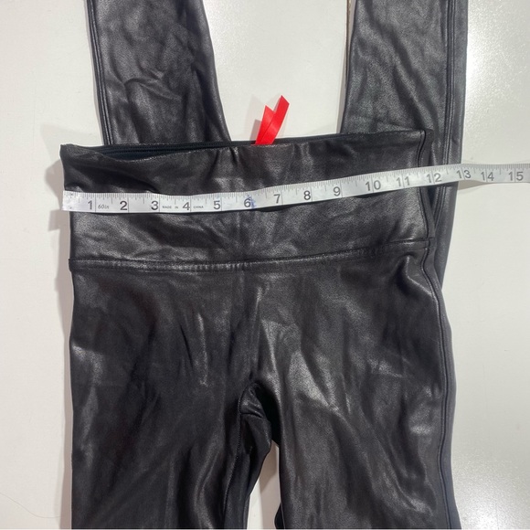 SPANX Lot Of 2 Black Metallic Faux Leather Compression High Waist Leggings S - Picture 15 of 16